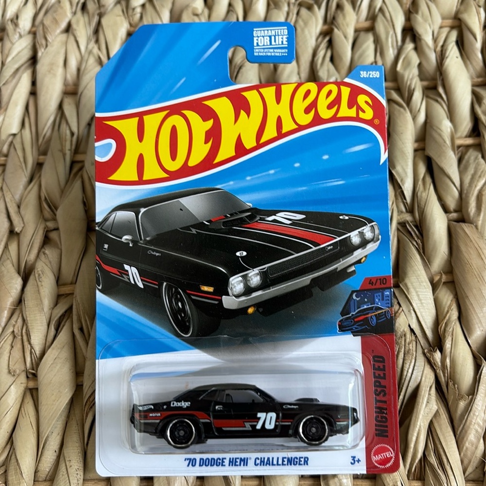 Black 70 Dodge Hemi Challenger Hot Wheels 1970 Pony Muscle Car Hotwheels New